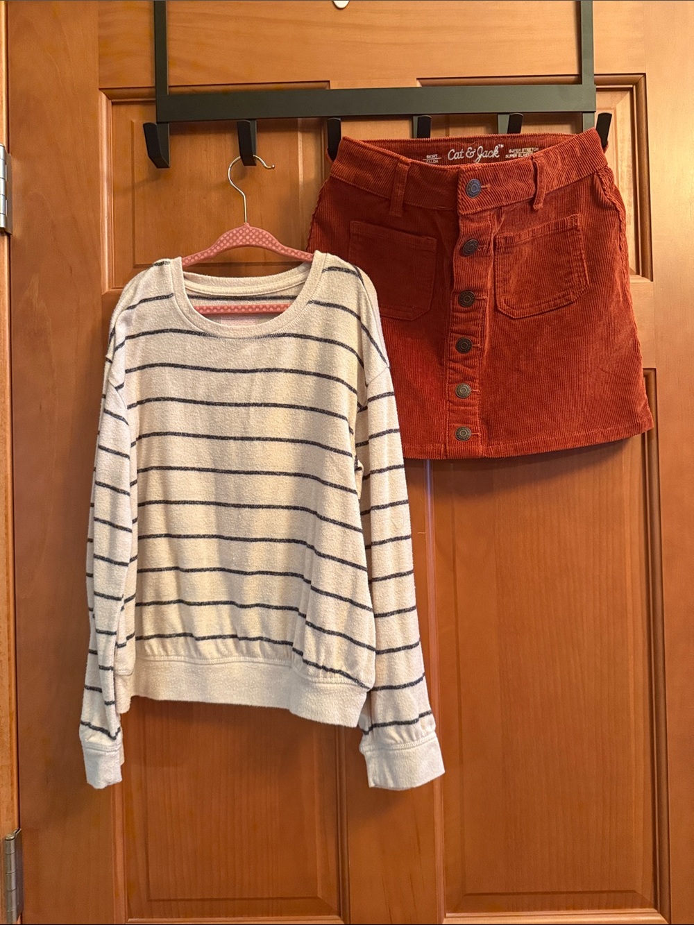 Cat & Jack Cream and Navy Striped Knit Pullover